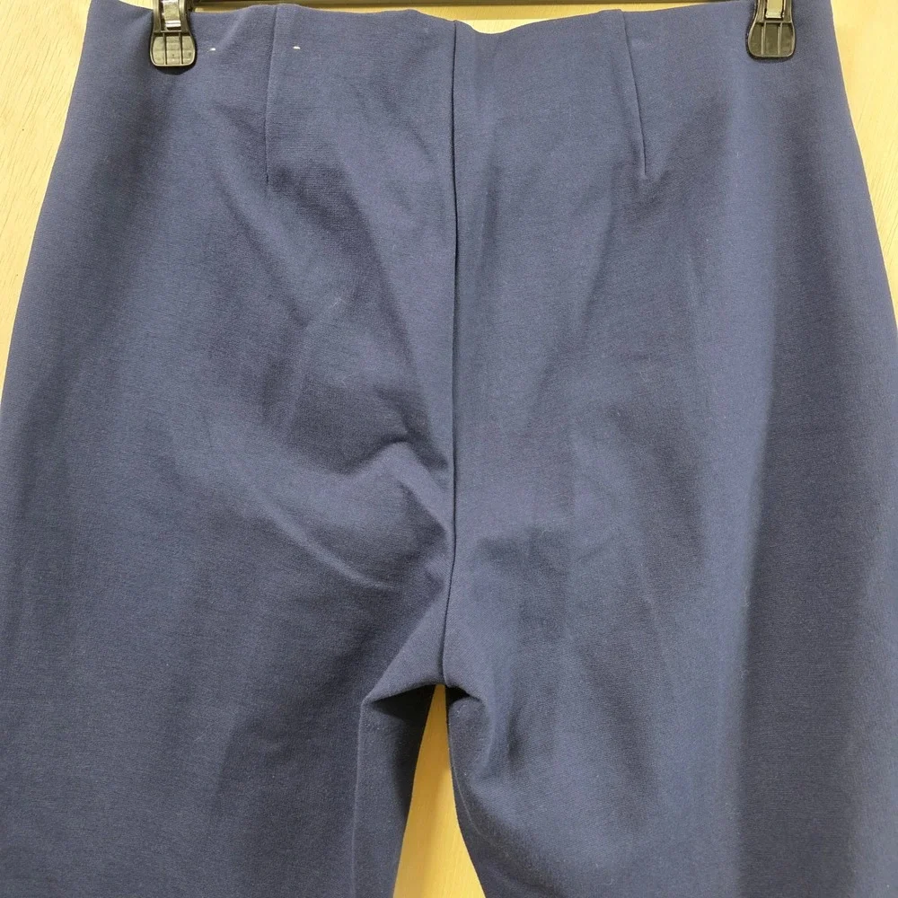 Chicos Navy Blue Ponte Knit Pull On Slim Leg Trousers Pants Womens 1.5 US10